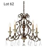 24 inch New Tortoise Shell / Silver Chandelier