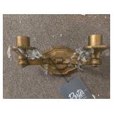 Antique Gold Vanity Wall Light in Clear Crystal