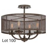 Galaxy Bronze Semi-Flush Ceiling Light