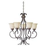 Five Light Chandelier, Venetian Bronze