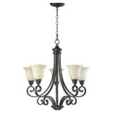 Bronze Chandelier Ceiling Light in Amber Scavo