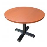 KNOLL 36" MOBILE ROUND TABLE - CHERRY/ METAL BASE