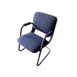 Steelcase accent chair. Blue fabric & metal frame