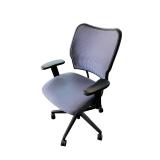 Task chair. Blue/White stripe pattern mesh