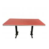 Diner style rectangular table. Red.