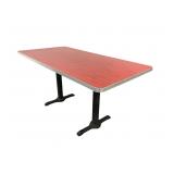 Diner style rectangular table. Red.