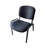 Guest side chair. Black upholstery & metal frame