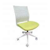 SIT ON IT ARMLESS TASK CHAIR. GREEN FABRIC