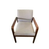 Bernhardt Design guest chair. Taupe/ wood