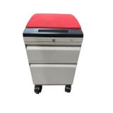 Teknion 2 drawer rolling file cabinet w/ seat