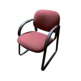 HON guest chair. Red fabric / black base