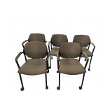 Office guest chair on casters. Circles pattern