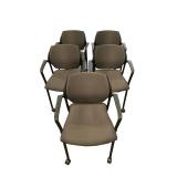 Office guest chair on casters. Circles pattern