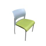 Steelcase side chair. Green fabric / gray frame