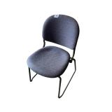 Torsion side chair. Dark gray fabric & metal frame