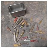 Assorted Nut Drivers & Screw Drivers Stainless Pan