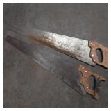 2x Vintage 26 Inch Hand Saws, Disston & Nicholson
