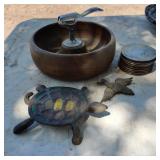 11x Coasters, Nut Cracker Bowl, Turtle & Goose