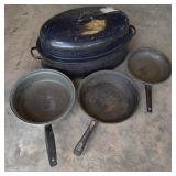 Metal Roaster w/ 3 Skillets