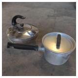 Small Pot w/ Lid & Revere Tea Kettle