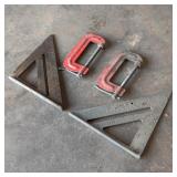 2x Speed Squares & 2x 3 inch C- Clamps