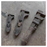3x Vintage Crescent Wrenches,