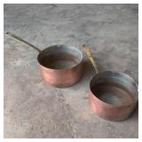 2x Copper Kitchen Pots