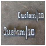 2x Chevy Custom 10 Emblems