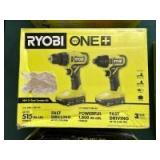 Ryobi 18V One + Brushless 2 Tool Combo Kit, inv #c251016