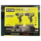 Ryobi 18V One + HP Compact Brushless 2 Tool Combo Kit, inv #c250631 Ryobi 18V One + HP Compact Brushless 2 Tool Combo Kit, inv #c250631