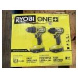 Ryobi 18V One+ 2 Tool Combo Kit, inv #c250867