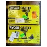 Ryobi 18V One+ 1/2in Drill/Driver Kits, 2pcs, inv #c251097, 251087