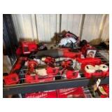 Assorted Milwaukee M18 Tools and Accessories, includes Battery and Charger, 8pcs, inv #c251064, 251103