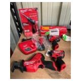 Assorted Milwaukee M12 Tools, Includes (1) Battery and Charger, 5pcs, inv #t01326