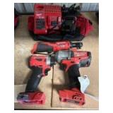 Milwaukee M18 Fuel 2 Tool Combo Kit plus Ratchet tool, Includes (1) Battery and Charger, inv #t01331