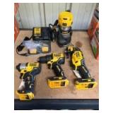 Assorted DeWalt 20V Tools, Includes (2) Batteries and Charger, 4pcs, inv #c251392