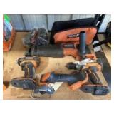 Assorted Ridgid 18V Tools, includes (1) Battery and Charger, 4pcs, inv #c251391