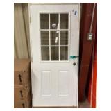 Exterior Door with Window, Framed, 37 3/8in x 82in Exterior Door with Window, Framed, 37 3/8in x 82in