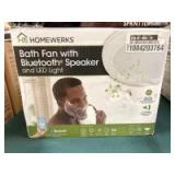 Homewerks Bath Fan With BlueTooth Speaker and LED