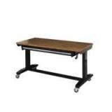 Husky 52in Adjustable Height Work Table with 1 Drawer with Dark Stained Top Husky 52in Adjustable Height Work Table with 1 Drawer with Dark Stained Top