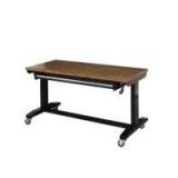 Husky 52in Adjustable Height Work Table with 1 Drawer with Dark Stained Top