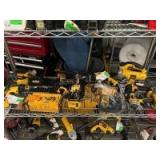 Assorted DeWalt 20V and Electric Power Tools, Includes Batteries and Chargers, 8pcs, inv #t01308