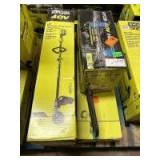 Ryobi 40V String Trimmers, Pole Saw and Chainsaw, 4pcs Ryobi 40V String Trimmers, Pole Saw and Chainsaw, 4pcs