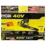 Ryobi 40V 14in Chainsaw, includes Battery and Charger, inv #c250857 Ryobi 40V 14in Chainsaw, includes Battery and Charger, inv #c250857