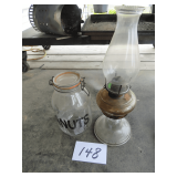 Oil Lamp and Peanut Jar