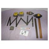 Stanley 25' Tape Measure (2) Rulers, Chalk Lines