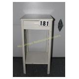 Small White Primitive Nightstand--End Table