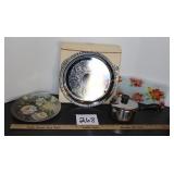 Glass Floral Tray 12' L, Revere Ware Small