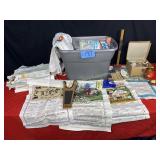 Tote of Cloth Calendars,(80's-90's)  Sewing