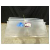 Set of 3 Clear Plastic Totes No lids